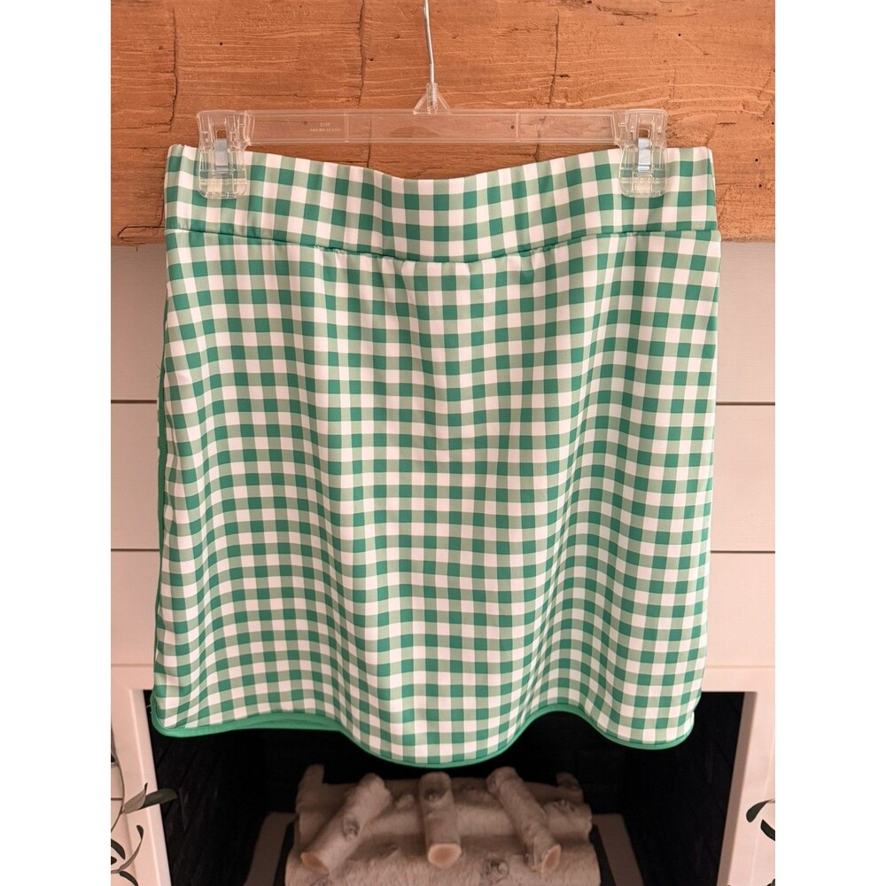 NWT J. Crew Green & White Gingham Check Skirt Skort **SIZE M** - Picture 3 of 8